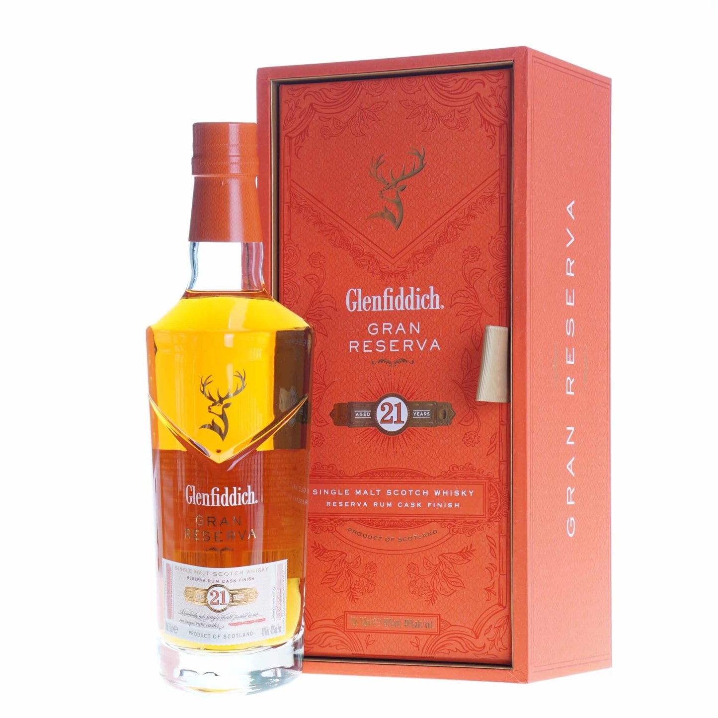 Glenfiddich 21 Years Old Rum Finish 70 cl + GBX (6 botellas)
