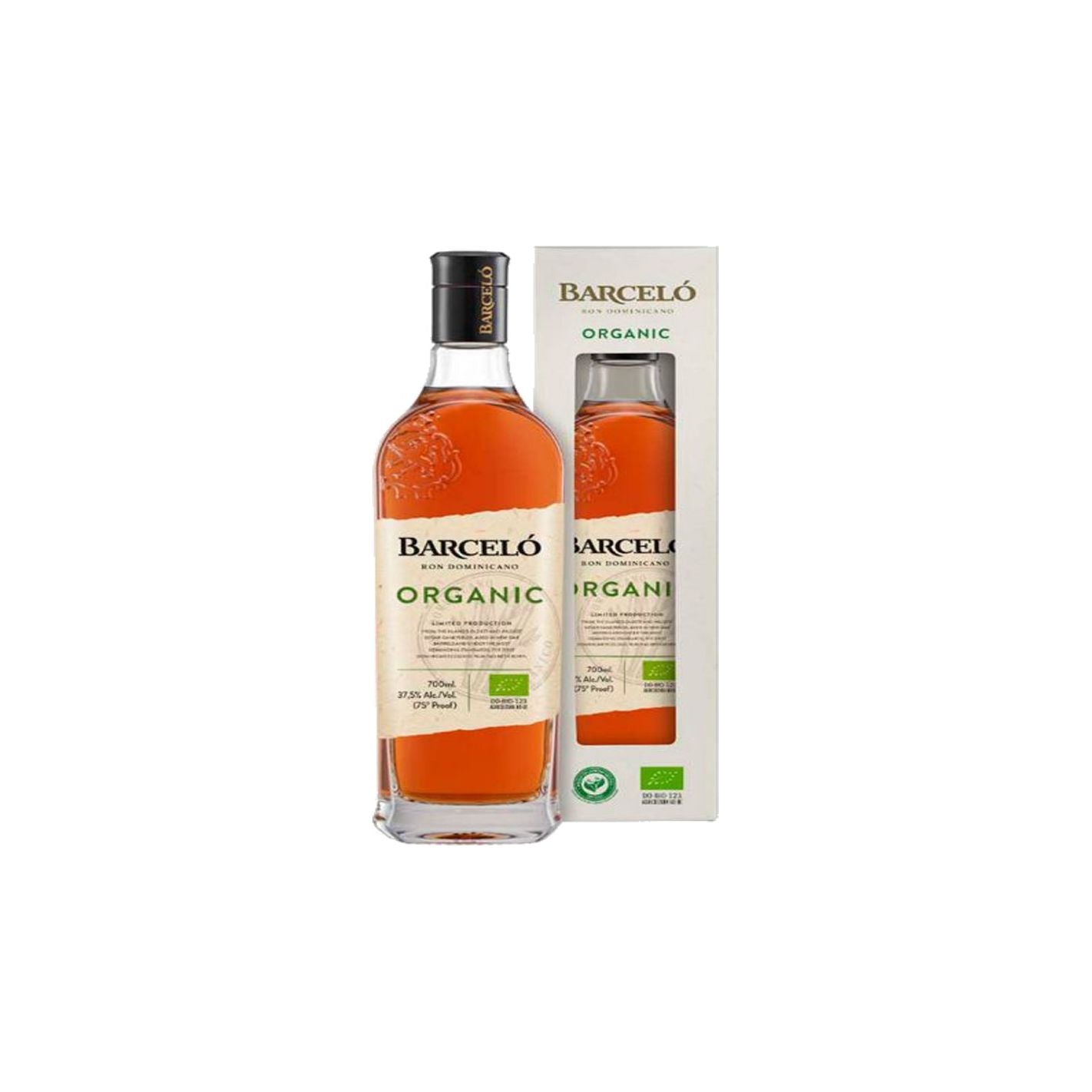 Barcelo Organic 37.5° 70 cl + GBX (6 botellas)