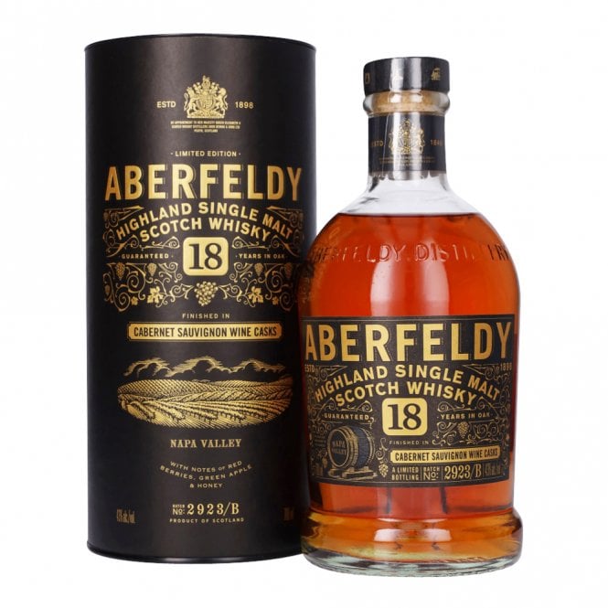 Aberfeldy 18 Years Napa Valley 43° 70 cl + GBX (6 botellas)