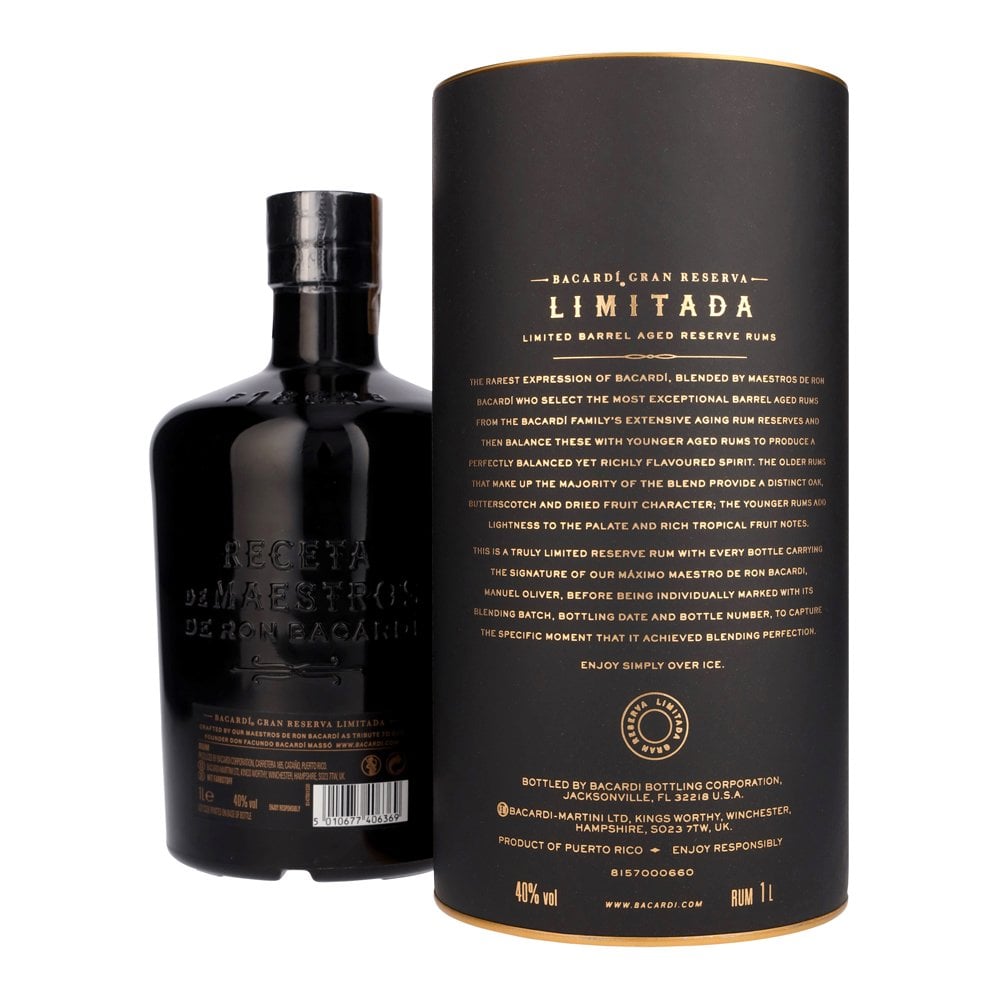 Bacardi Gran Reserva Limitada Rum 40% 100cl + GBX (6 botellas)