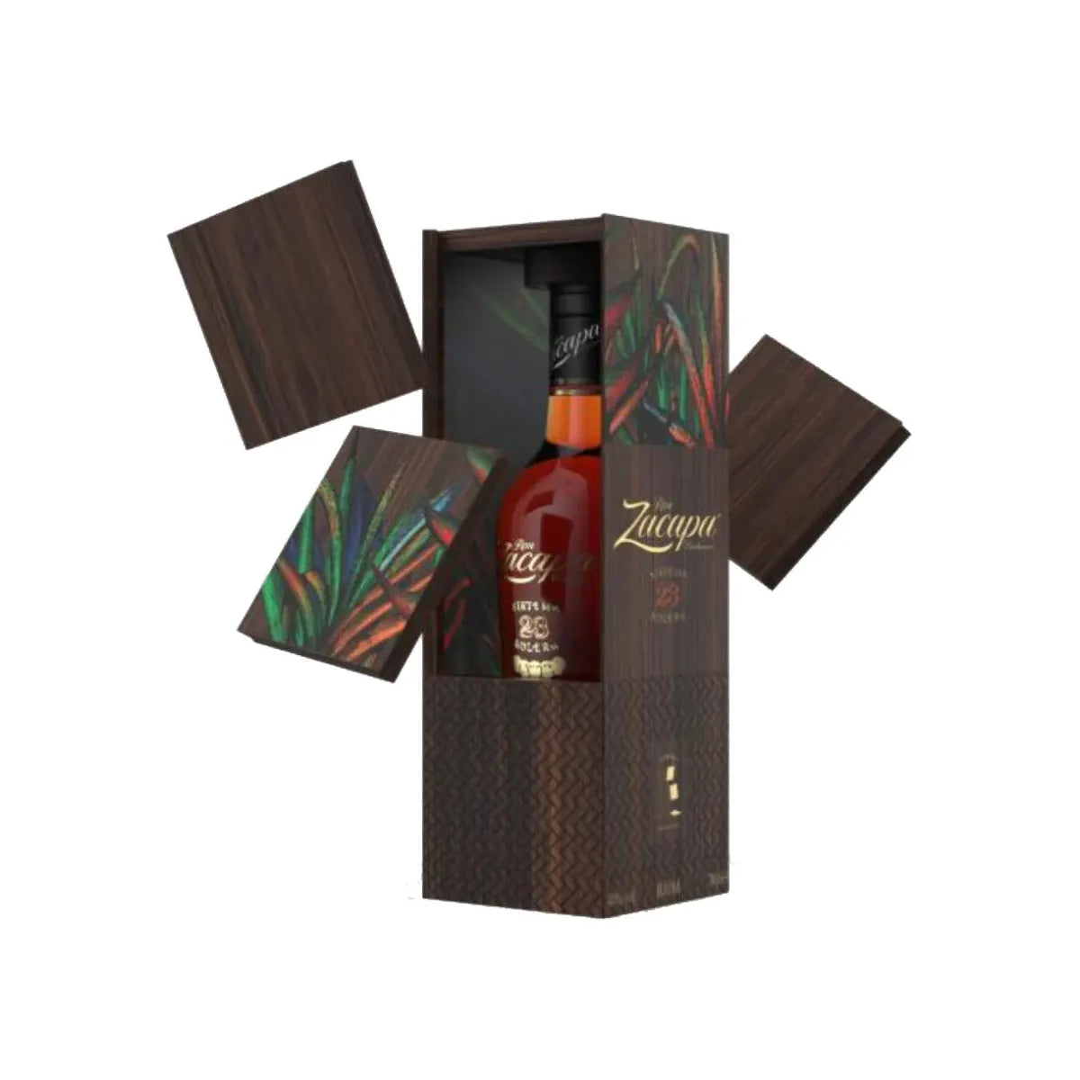 Zacapa Centenario 23 + 6 Coasters 40° 70 cl + Wooden GBX (6 botellas)