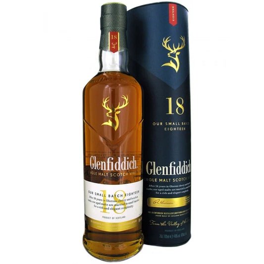 Glenfiddich 18 Years Small Batch Reserve + 2 glasses 40° 70 cl + GBX (3 botellas)