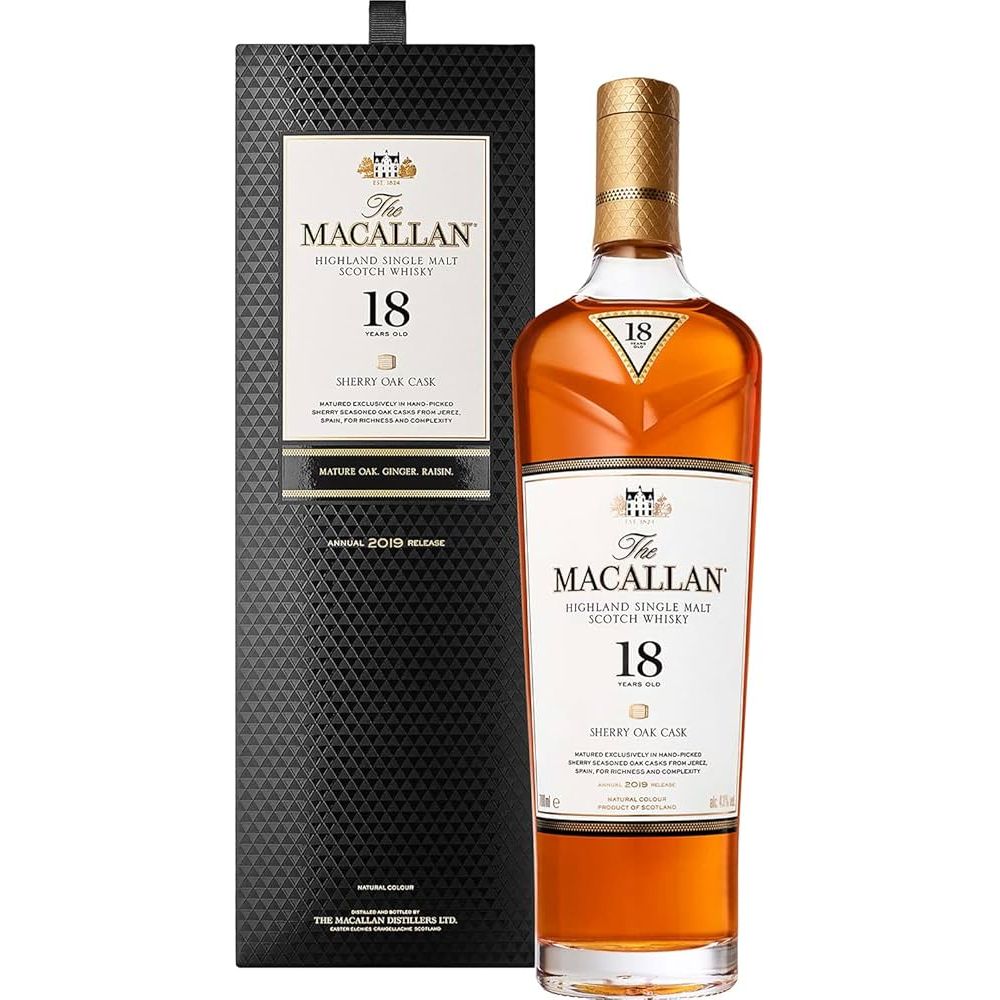Macallan 18 Years Sherry Oak 43° 70 cl + Estuche (6 botellas)