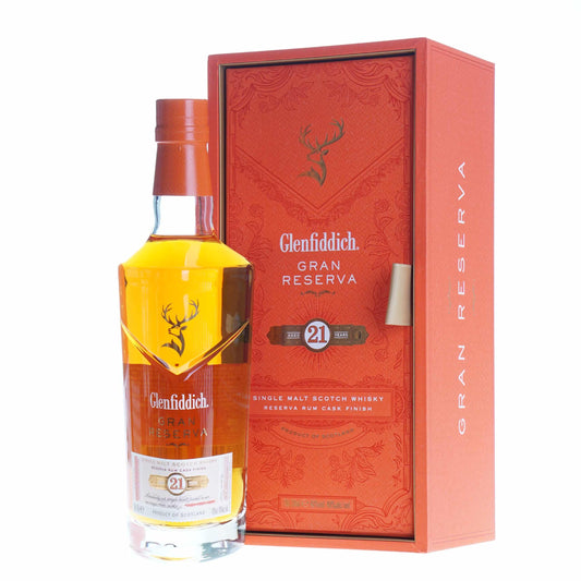 Glenfiddich 21 Years Old Rum Finish 70 cl + GBX (6 botellas)