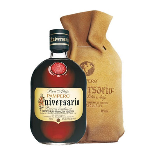 Pampero Aniversario 40° 70 cl + Leather Pouch (6 botellas)