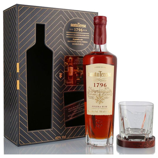 Santa Teresa 1796 Ron Antiguo de Solera + 1 glass 40° 70 cl + GBX (6 botellas)