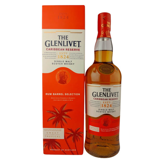 Glenlivet Caribbean Reserve 40° 70 cl + GBX (6 botellas)