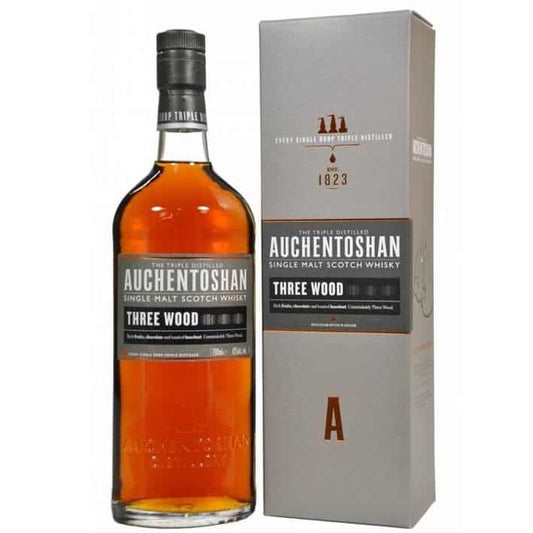 Auchentoshan Three Wood 43° 70 cl + GBX (6 botellas)