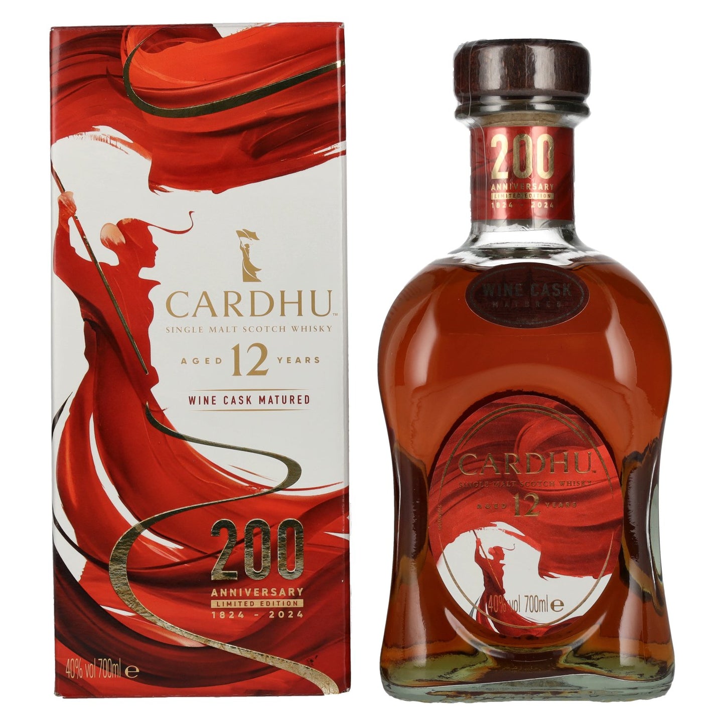 Cardhu 12 Years 200 Anniversary Wine Cask Edition 40° 70 cl + GBX (6 botellas)