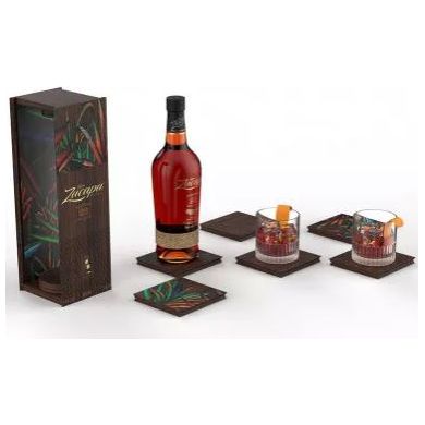 Zacapa Centenario 23 + 6 Coasters 40° 70 cl + Wooden  GBX (6 botellas)