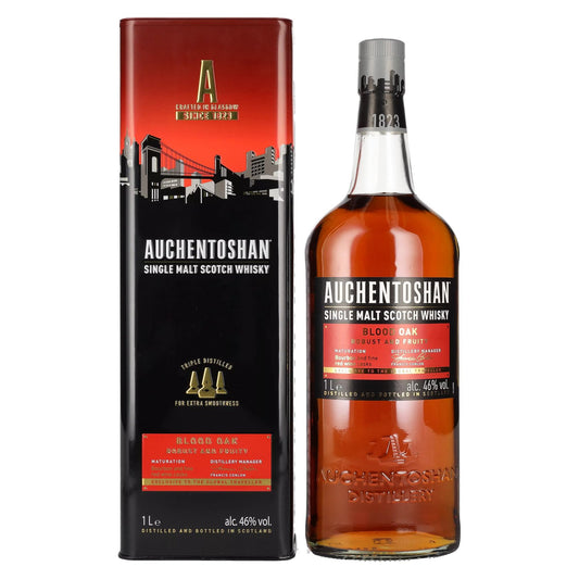 Auchentoshan Blood Oak 46° 1L + GBX (6 botellas)