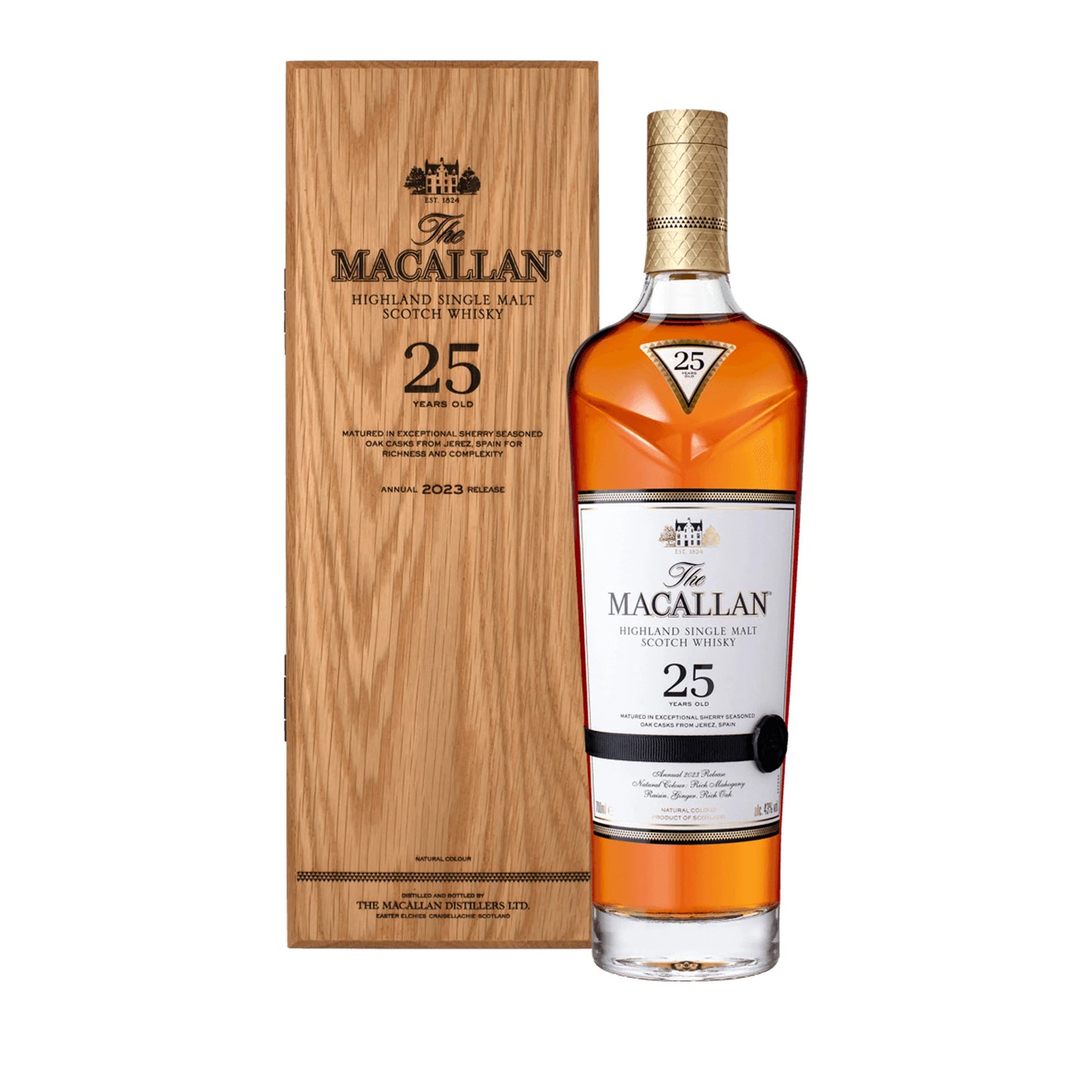 Macallan 25 YO Sherry Oak 2023 + Estuche (3 botellas)